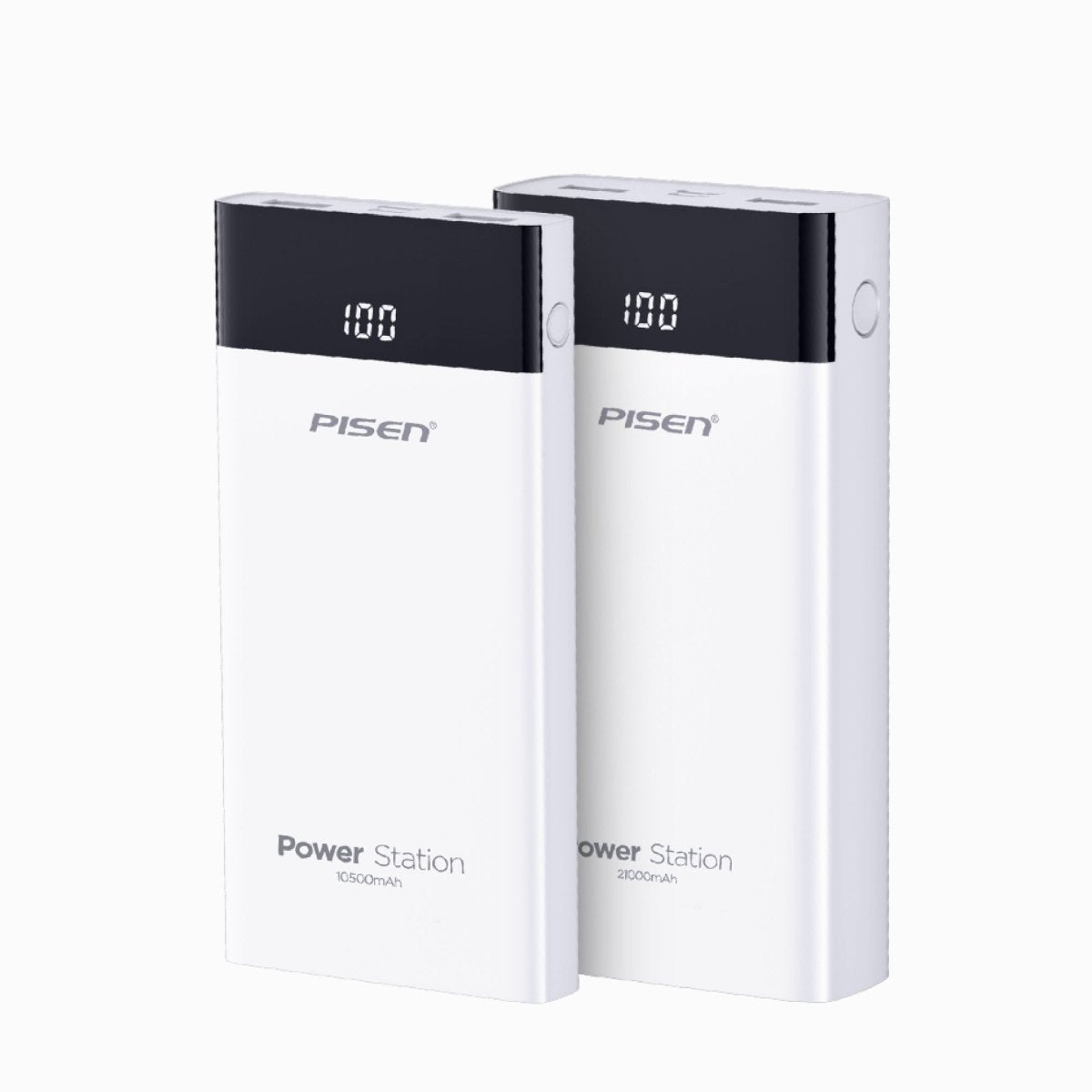 PISEN Mr White Power Station 10500mAh Power Bank – Portable Charger with Display, White (TS-D322A) - Pro iPhone Repair