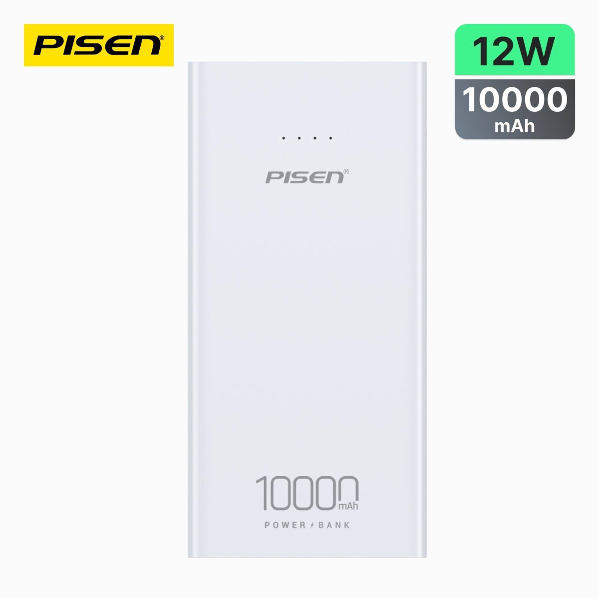 PISEN Mr White Ultra 10000mAh Power Bank – Slim Portable Charger, White (TS-D324) - Pro iPhone Repair
