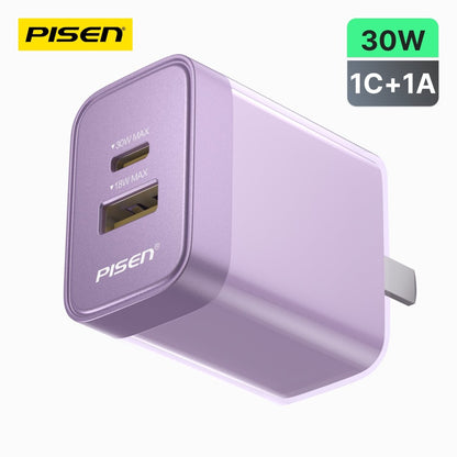 PISEN NOVA Lite 30W 2-Port GaN Fast Charger – Compact USB-C Wall Charger, US Plug (TP-C20) - Pro iPhone Repair