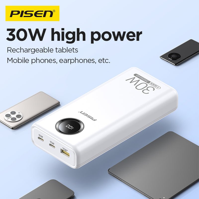 PISEN Power Cube 30W Power Bank 20000mAh – Fast-Charging Portable Charger (TS-D337) - Pro iPhone Repair