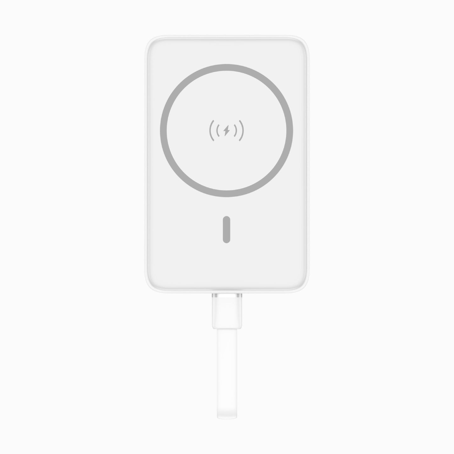 PISEN PowerMag 30W MagSafe wireless power bank 10000mAh, white colorway front view