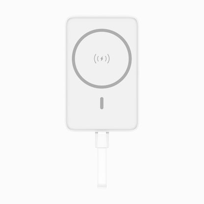 PISEN PowerMag 30W MagSafe wireless power bank 10000mAh, white colorway front view