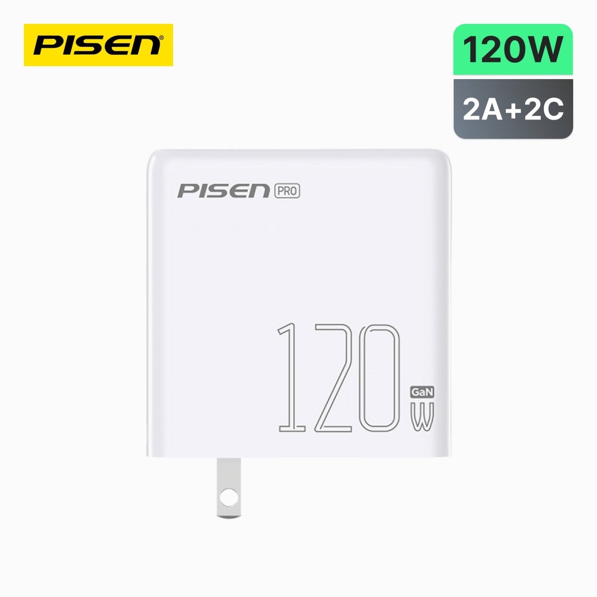 PISEN Pro 120W Fast Charger – 4-Port 2C+2A USB-C Desktop Charging Station, US Plug (TS-C148) - Pro iPhone Repair