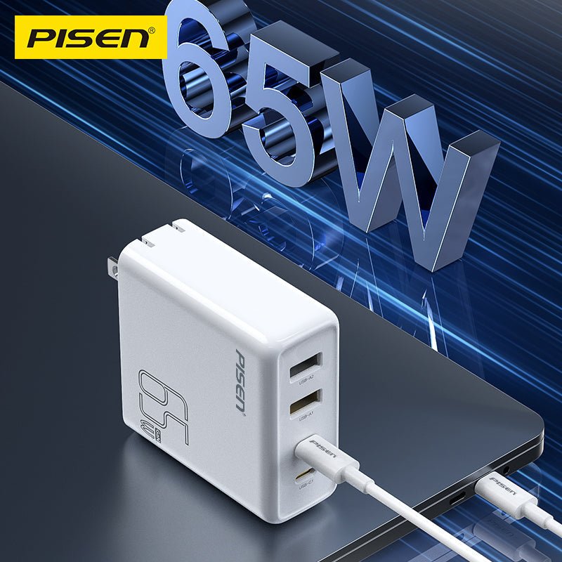 PISEN Pro 65W GaN Fast Charger – 4-Port 2C+2A USB-C Wall Charger, US Plug (TS-C146) - Pro iPhone Repair