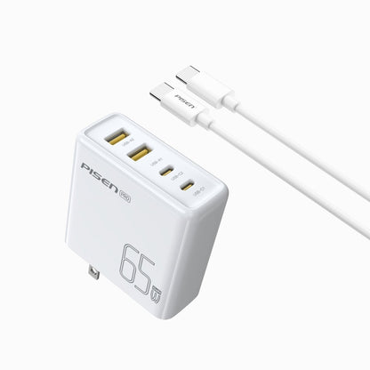 PISEN Pro 65W GaN Fast Charger – 4-Port 2C+2A USB-C Wall Charger, US Plug (TS-C146) - Pro iPhone Repair