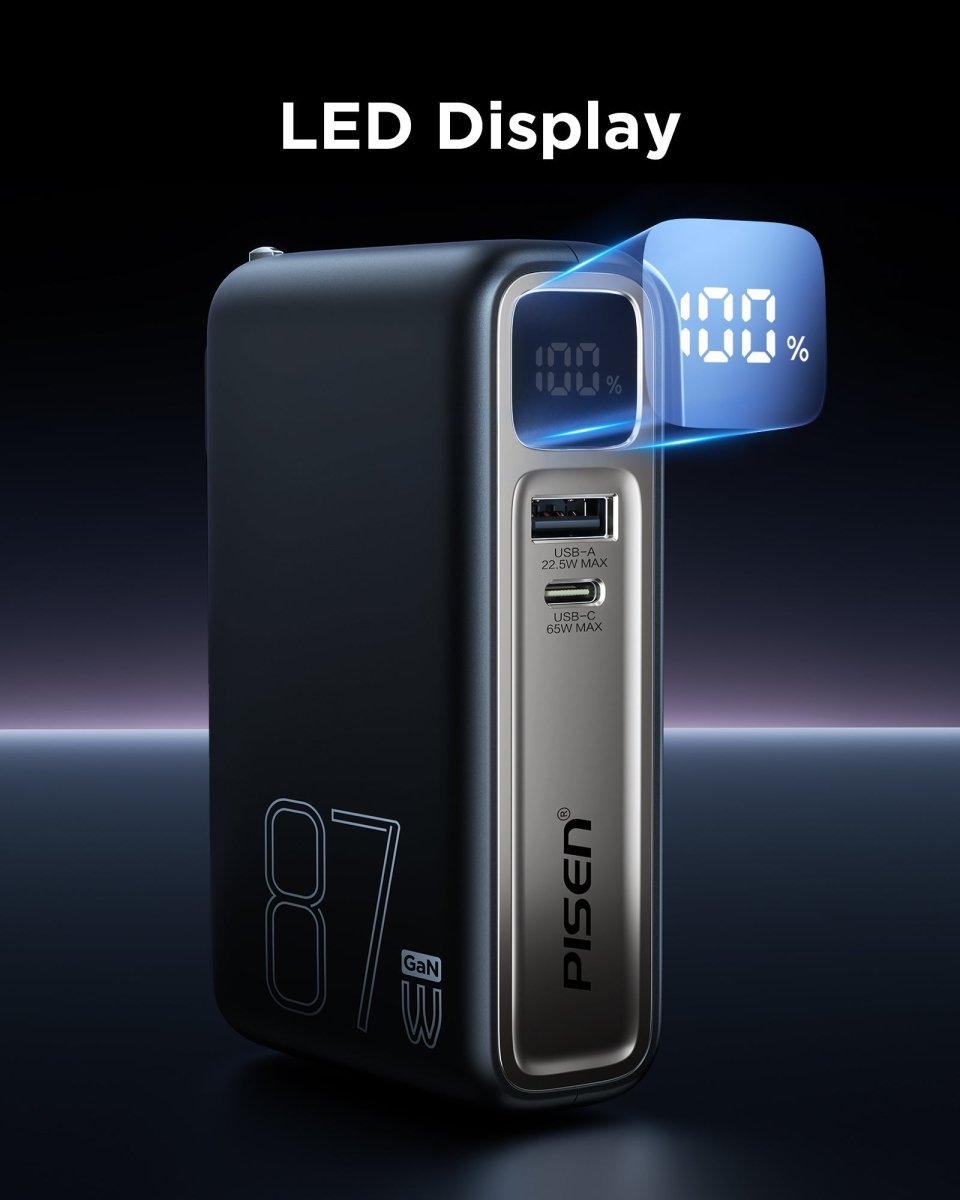 PISEN PRO 87W GaN Power Bank 10000mAh Kit – Fast Charger with Wall Adapter (TS-D319) - Pro iPhone Repair