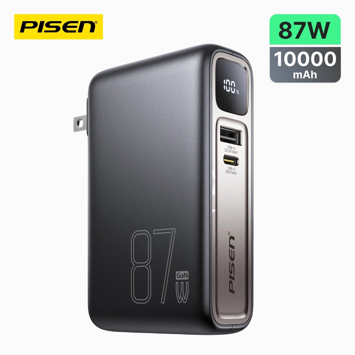 PISEN PRO 87W GaN Power Bank 10000mAh Kit – Fast Charger with Wall Adapter (TS-D319) - Pro iPhone Repair