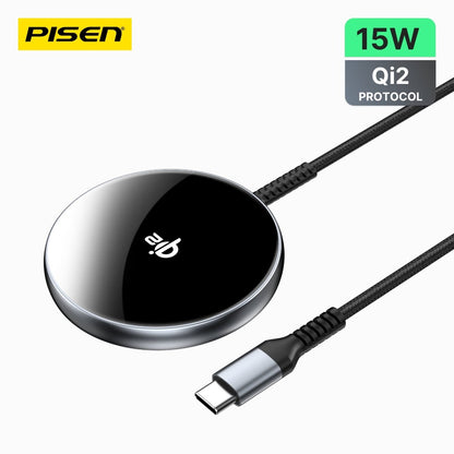 PISEN Qi2 Magnetic Desktop Charging Pad – 15W MagSafe Wireless Charger (TP-C56) - Pro iPhone Repair