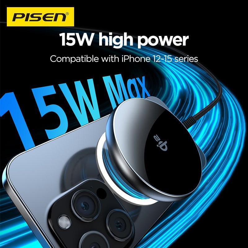 PISEN Qi2 Magnetic Desktop Charging Pad – 15W MagSafe Wireless Charger (TP-C56) - Pro iPhone Repair