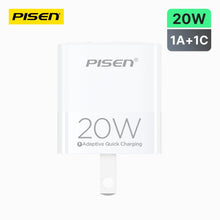 PISEN QUICK 20W Foldable Wall Charger – USB-A + USB-C Fast Charger, US Plug (TS-C181) - Pro iPhone Repair