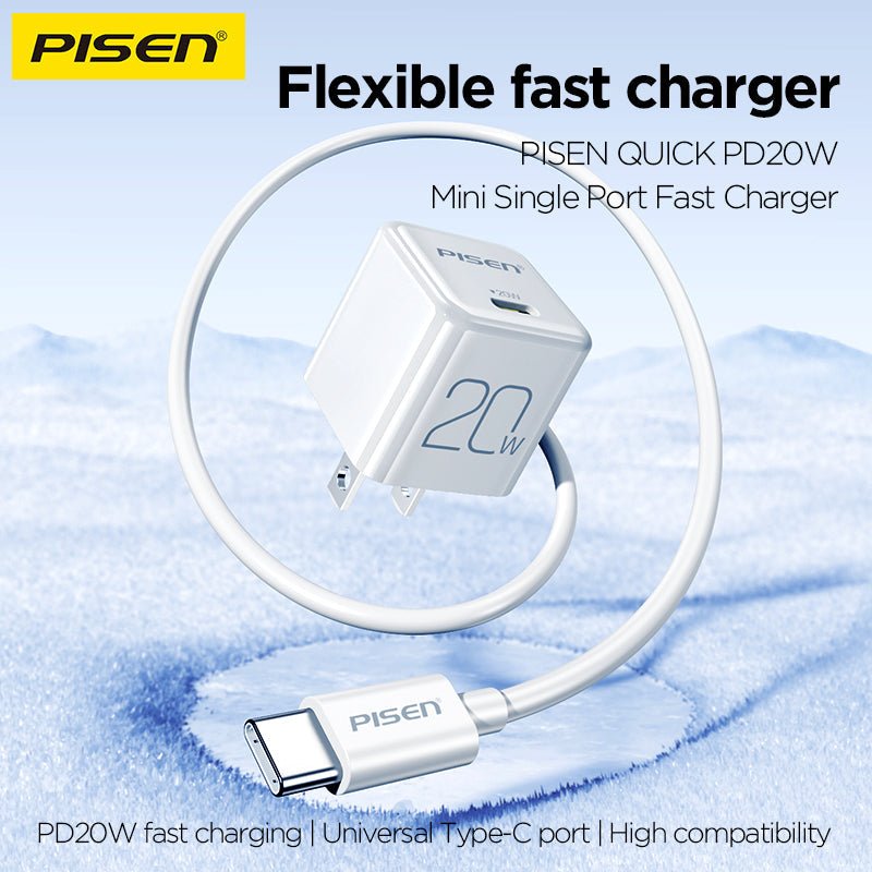 PISEN QUICK 20W PD Pudding Charger – Single-Port USB-C Fast Wall Charger (TP-C36) - Pro iPhone Repair