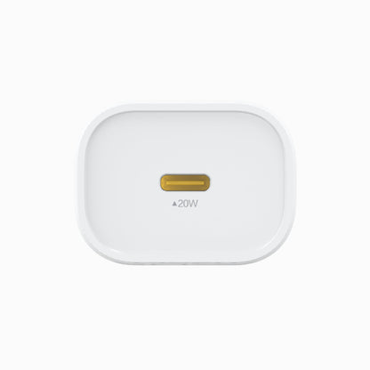 Top view of the PISEN QUICK 20W TS-C135A wall charger showing its single USB-C PD port