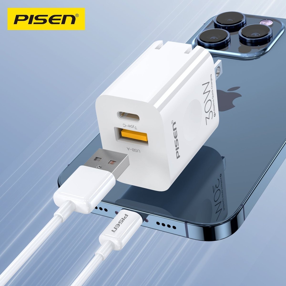 PISEN QUICK 30W Fast Charger – USB-C Wall Charger, US Plug (TS-C171) - Pro iPhone Repair