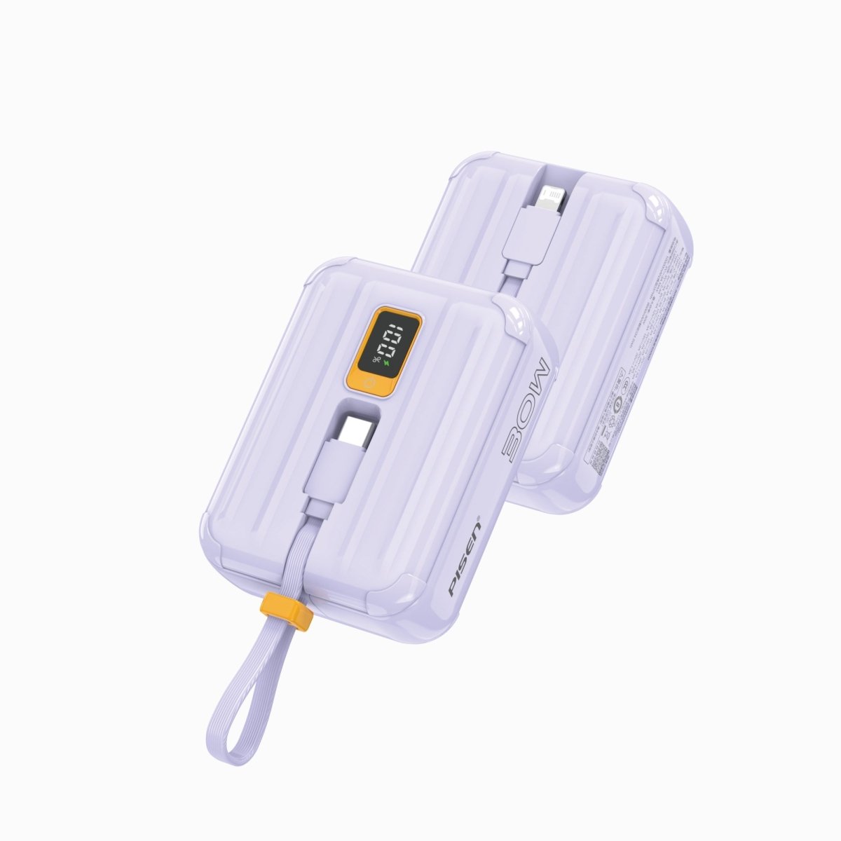 PISEN QUICK 30W Mini Power Bank 10000mAh – Fast Charger with Display & Built-In Cables (TS-D364) - Pro iPhone Repair