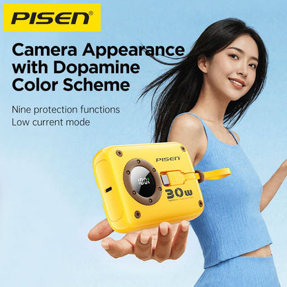 PISEN QUICK 30W Mini Power Bank with Dual Built-In Cables – Compact Fast Charger (TS-D373) - Pro iPhone Repair