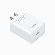 Angled view of PISEN QUICK 30W PD wall charger TS-C160 showing the single USB-C port and folded US plug