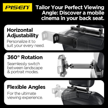 PISEN Rear-Seat Tablet & Phone Car Holder – Metal Headrest Mount (TP-CZ05) - Pro iPhone Repair