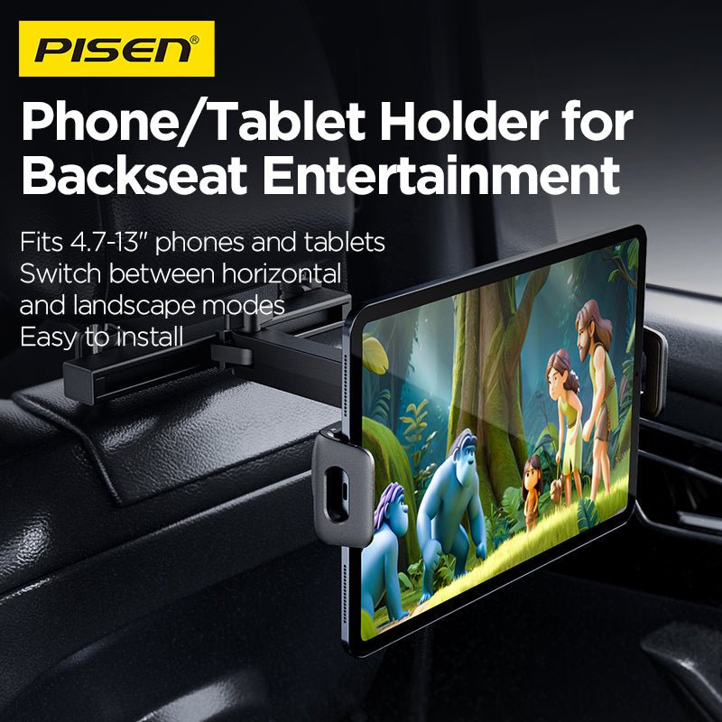 PISEN Rear-Seat Tablet & Phone Car Holder – Metal Headrest Mount (TP-CZ05) - Pro iPhone Repair