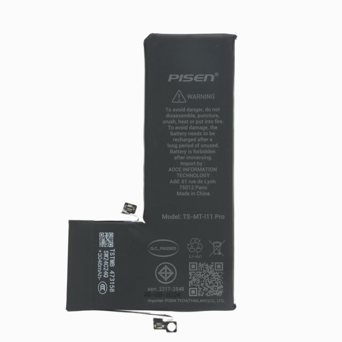 PISEN Replacement Battery for iPhone 11 Pro – Built-In Internal Phone Battery (I11 Pro) - Pro iPhone Repair