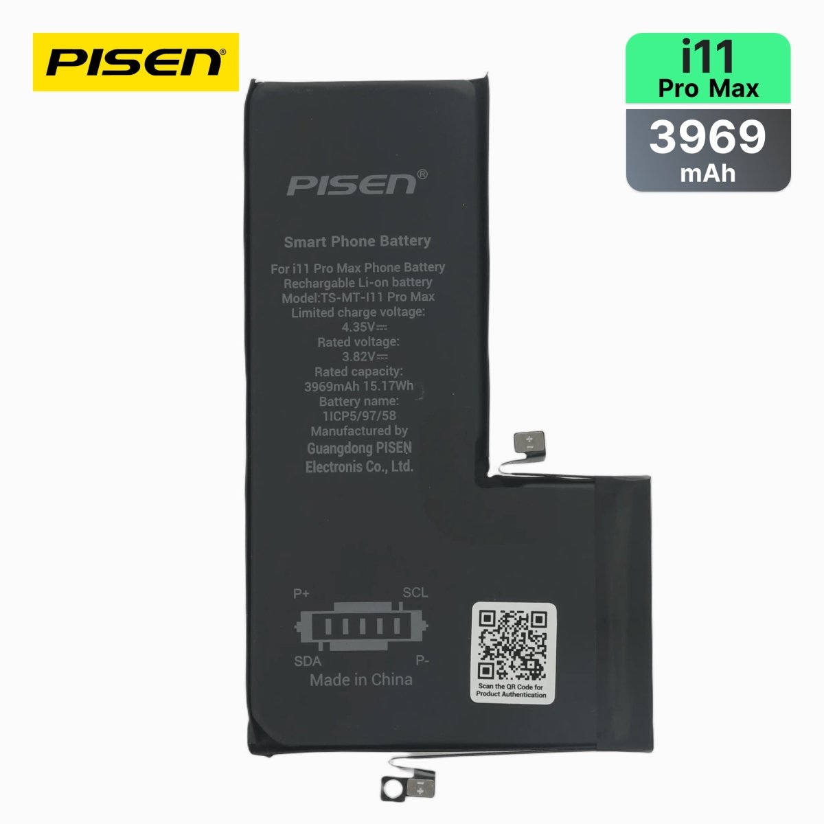 PISEN Replacement Battery for iPhone 11 Pro Max – Built-In Internal Phone Battery (I11 Pro Max) - Pro iPhone Repair