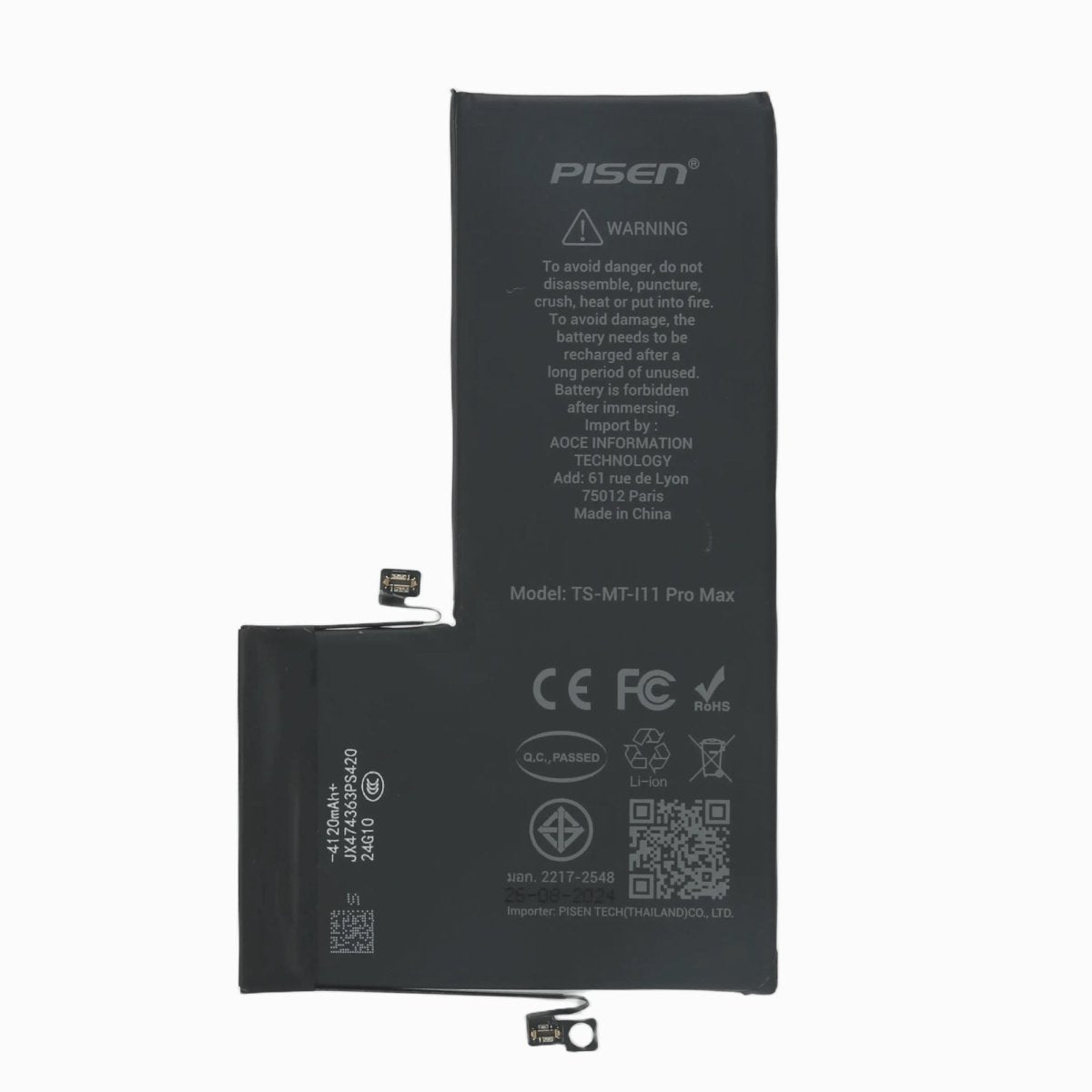 PISEN Replacement Battery for iPhone 11 Pro Max – Built-In Internal Phone Battery (I11 Pro Max) - Pro iPhone Repair
