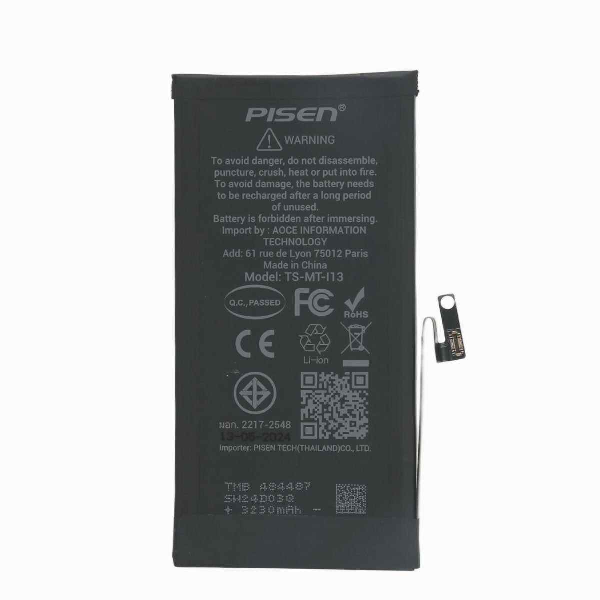 PISEN Replacement Battery for iPhone 13 – Built-In Internal Phone Battery (I13) - Pro iPhone Repair