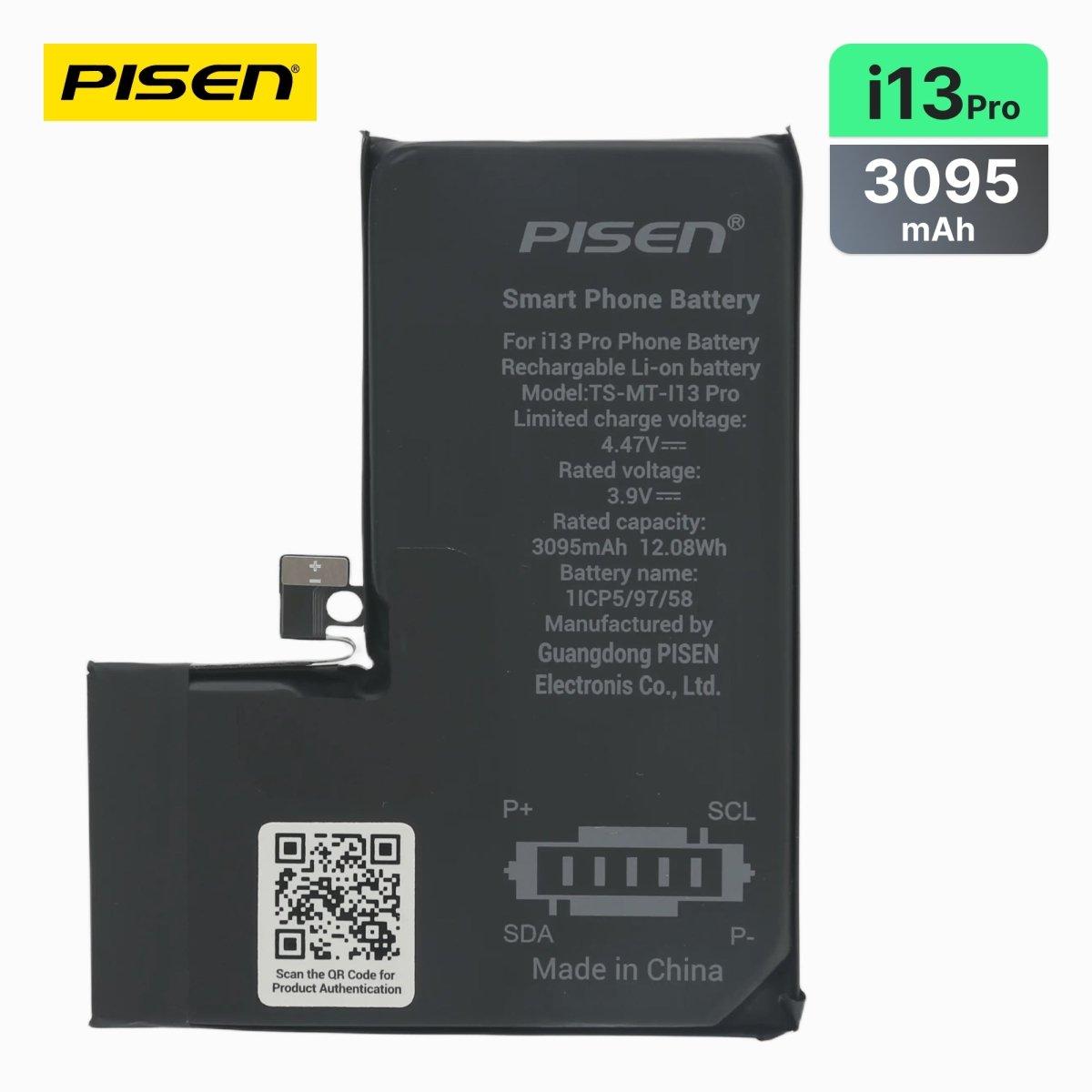 PISEN Replacement Battery for iPhone 13 Pro – Built-In Internal Phone Battery (I13 Pro) - Pro iPhone Repair