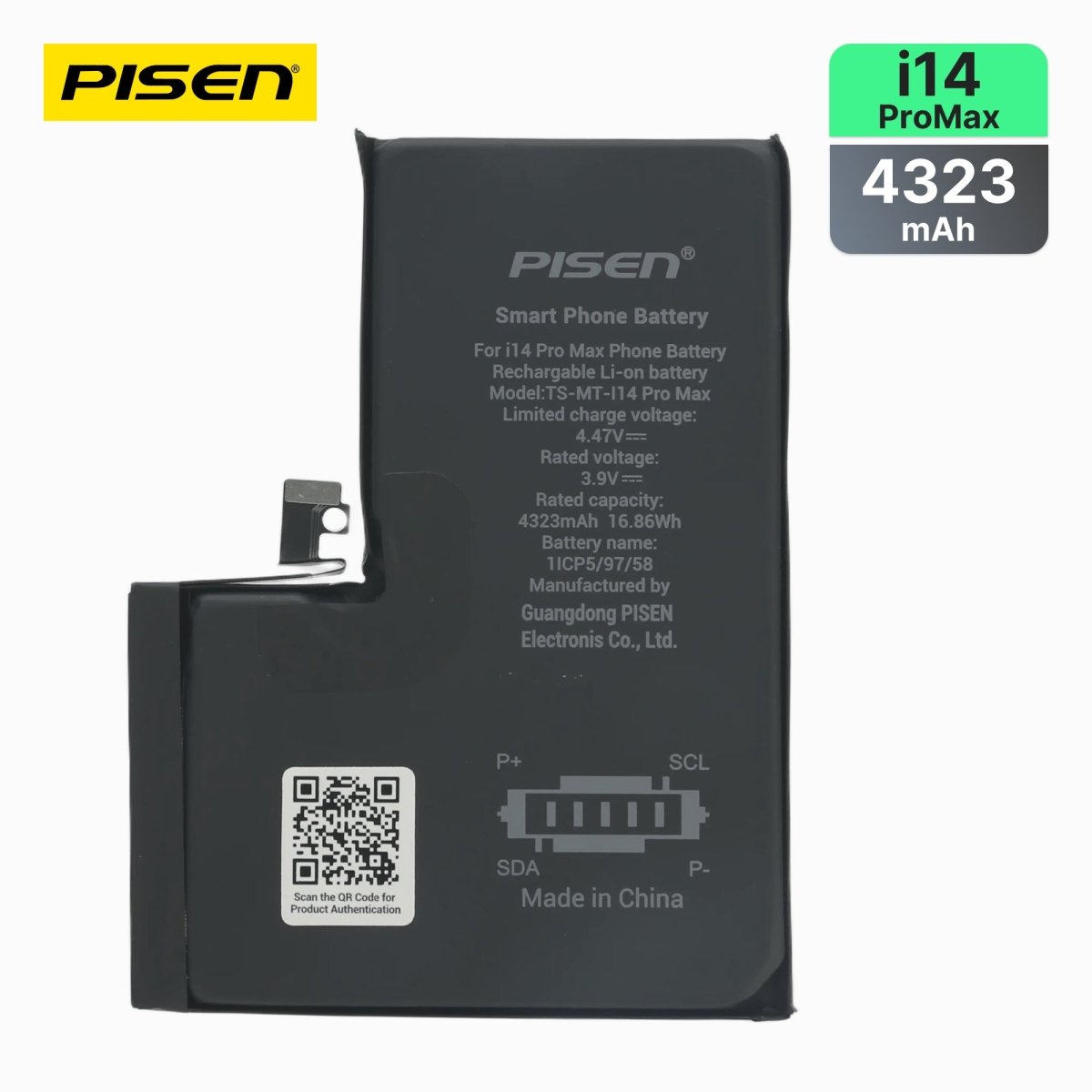PISEN Replacement Battery for iPhone 14 Pro Max – Built-In Internal Phone Battery (I14 Pro Max) - Pro iPhone Repair