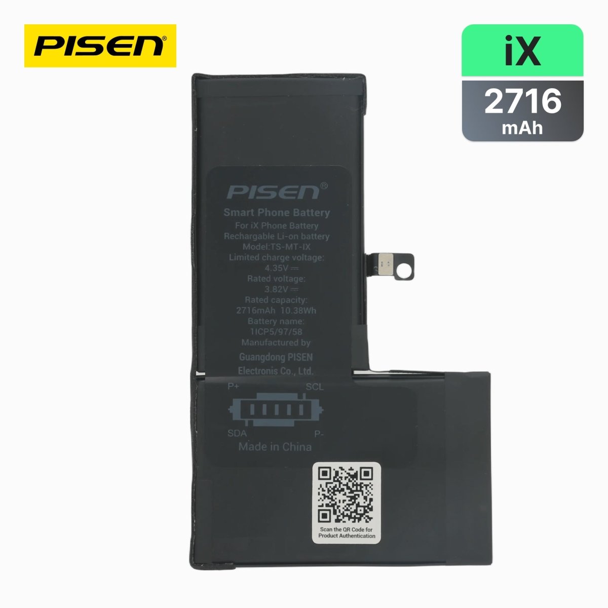 PISEN Replacement Battery for iPhone X – Built-In Internal Phone Battery (IX) - Pro iPhone Repair