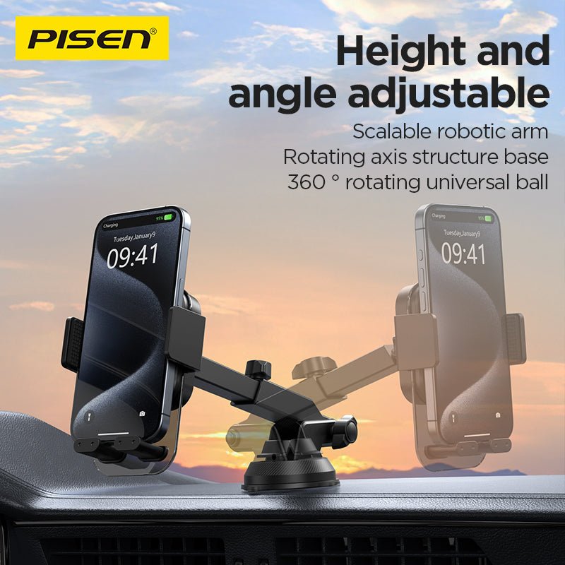 PISEN Robot Arm Car Phone Holder – Adjustable Dashboard Mount with Flexible Arm (TP-ZJ05) - Pro iPhone Repair