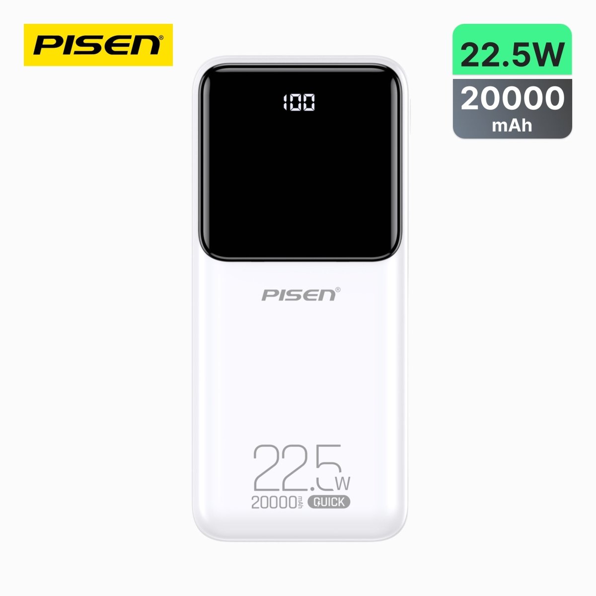 PISEN Semi-Mirror 22.5W Power Bank 20000mAh – High-Capacity Fast Portable Charger (TP-D039) - Pro iPhone Repair
