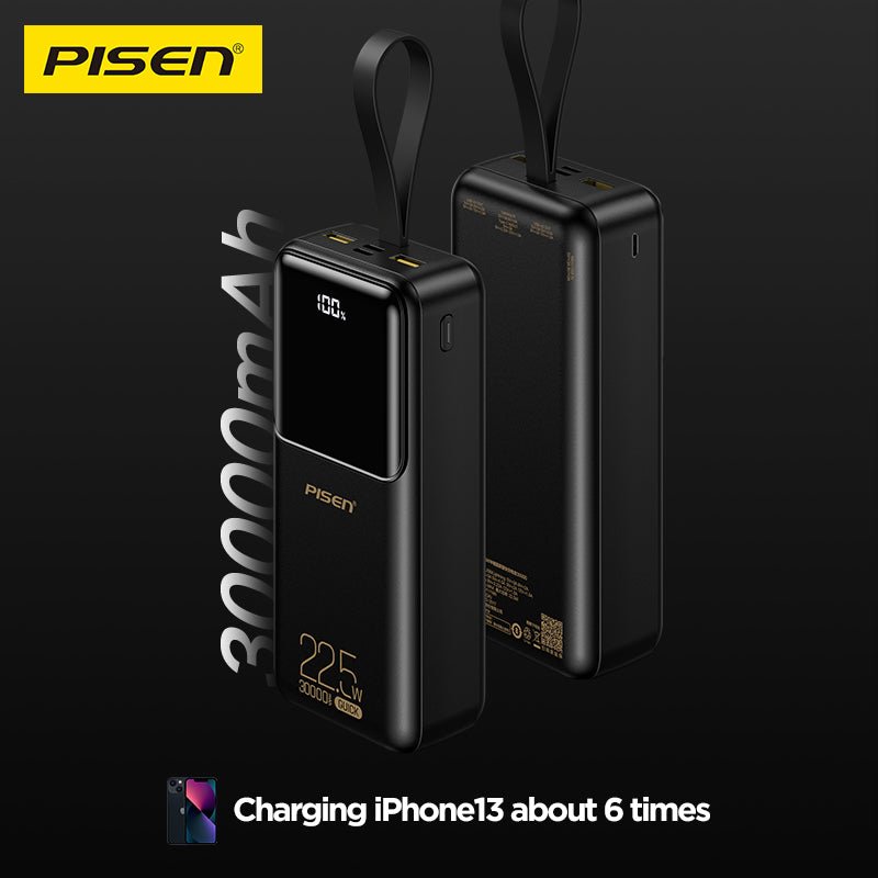 PISEN Semi-Mirror 22.5W Power Bank 30000mAh – High-Capacity Fast Portable Charger (TP-D040) - Pro iPhone Repair