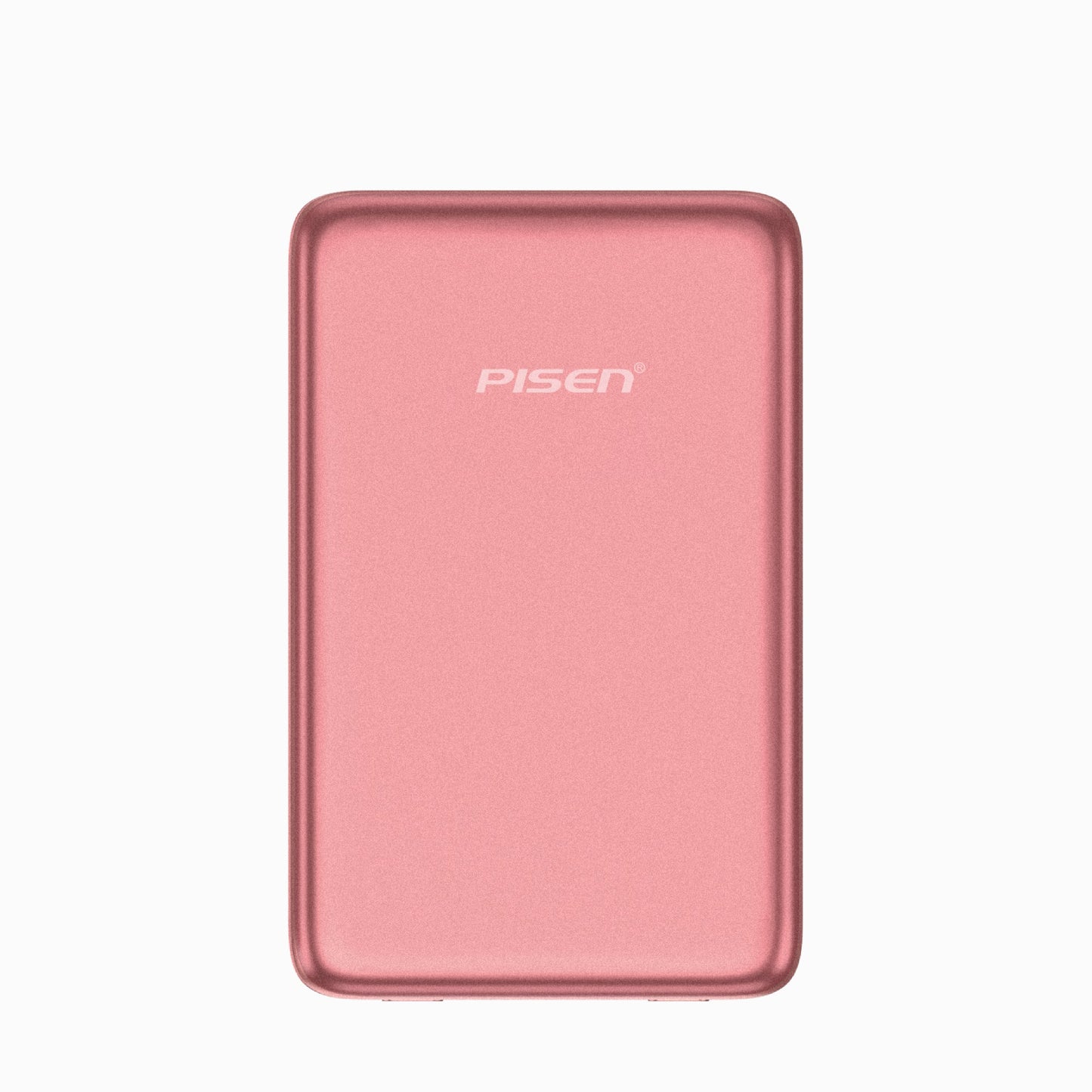 PISEN SleekVolt 20W wireless 5000mAh MagSafe power bank in pink, front view
