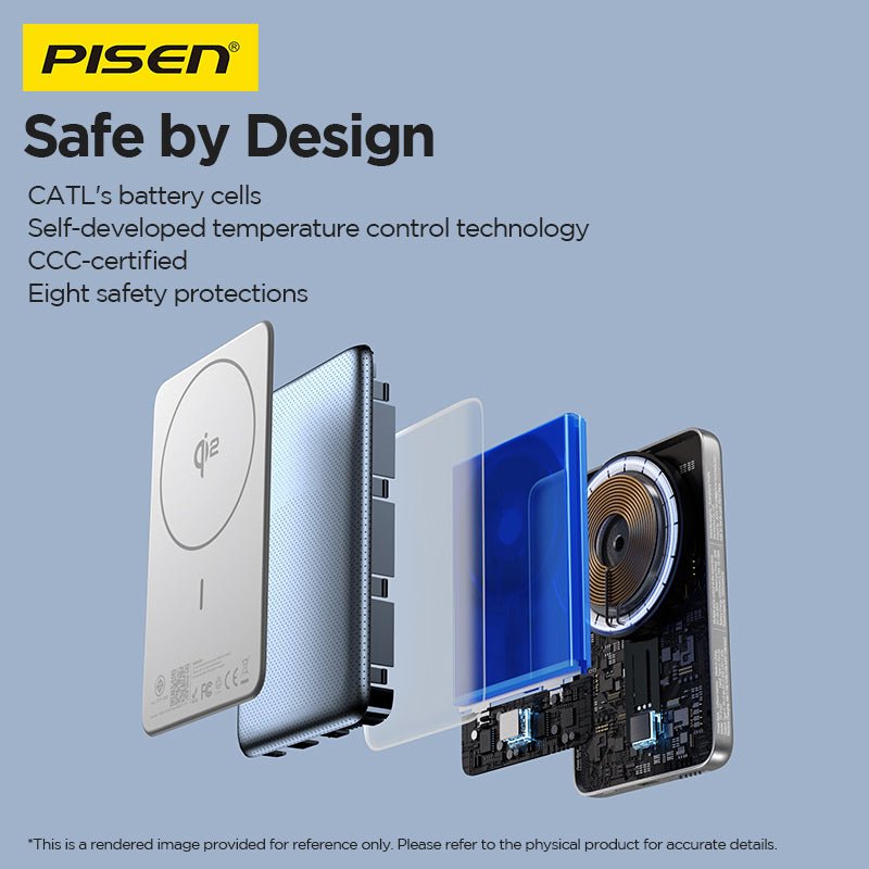 PISEN SleekVolt 20W Wireless Power Bank 5000mAh – Slim MagSafe Portable Charger (TP-D147) - Pro iPhone Repair