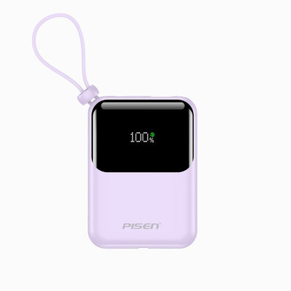 PISEN Sunny Power 22.5W Mini Power Bank 10000mAh – Compact Charger with Two Built-In Cables (TP-D096) - Pro iPhone Repair