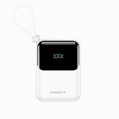 PISEN Sunny Power 22.5W Mini Power Bank 10000mAh – Compact Charger with Two Built-In Cables (TP-D096) - Pro iPhone Repair