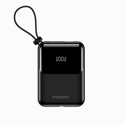 PISEN Sunny Power 22.5W Mini Power Bank 10000mAh – Compact Charger with Two Built-In Cables (TP-D096) - Pro iPhone Repair