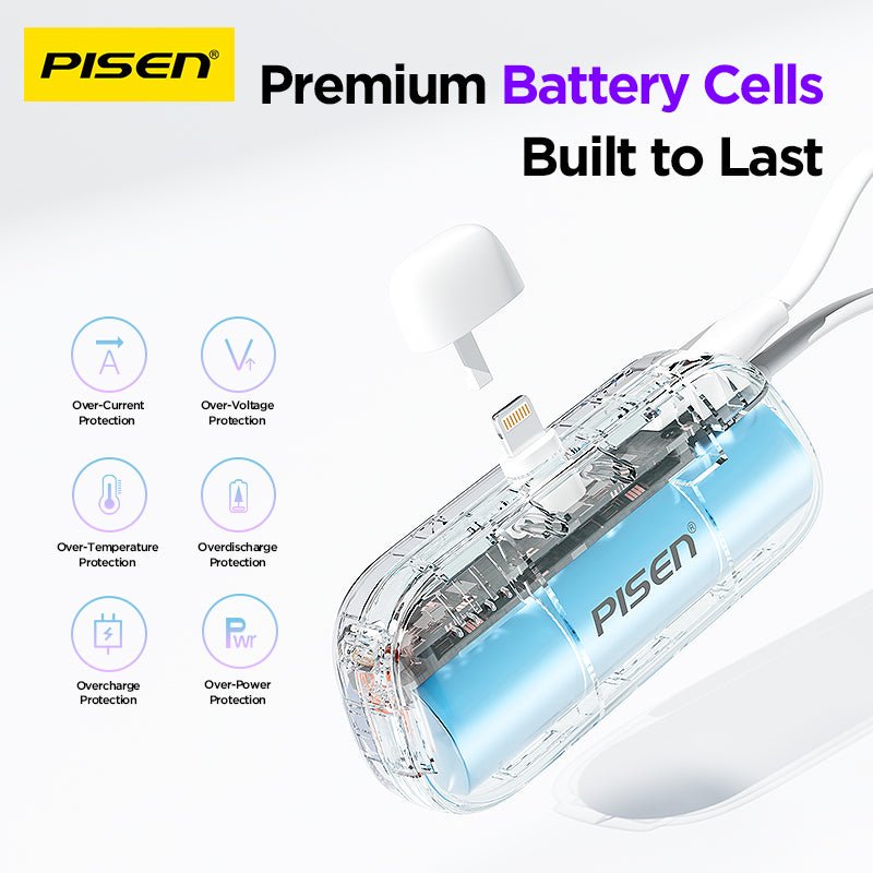 PISEN Tiny 15W Mini Power Bank 5000mAh – Compact Pocket Portable Charger (TP-D180) - Pro iPhone Repair