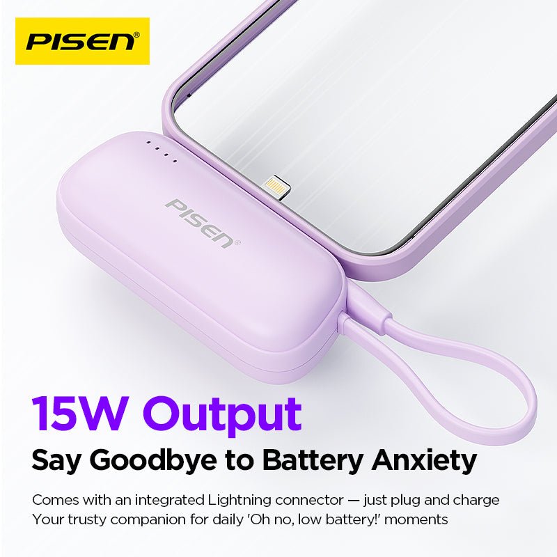 PISEN Tiny 15W Mini Power Bank 5000mAh – Compact Pocket Portable Charger (TP-D180) - Pro iPhone Repair