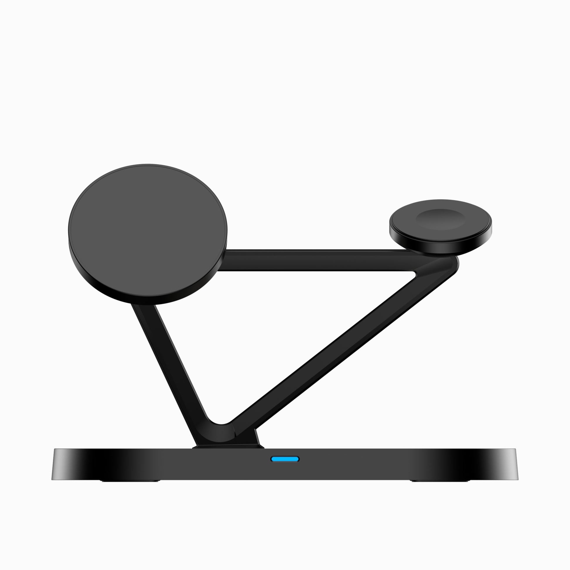PISEN TP-C24 3-in-1 wireless charging stand with night light in black, empty front view