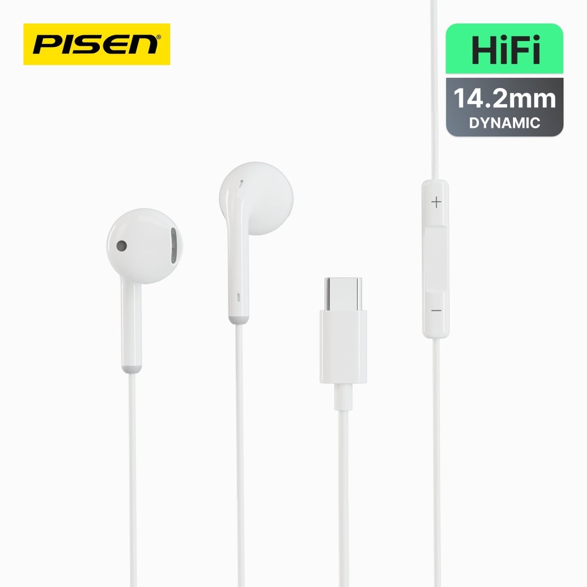 PISEN Type-C Semi-In-Ear Wired Earphones – Stereo USB-C Earbuds with Mic (TP-CP03) - Pro iPhone Repair