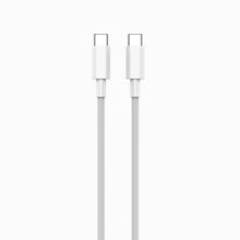 PISEN Vivid Series 100W USB-C to USB-C braided cable 1m, white colorway with dual connector close-up
