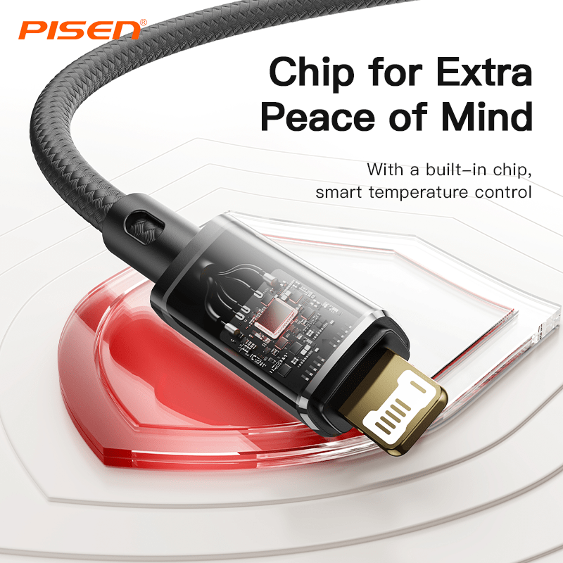 Platinum USB-A to Lightning Cable (12W) PISEN Fast-Charging iPhone Cable, Black (AL38-1000) - Pro iPhone Repair