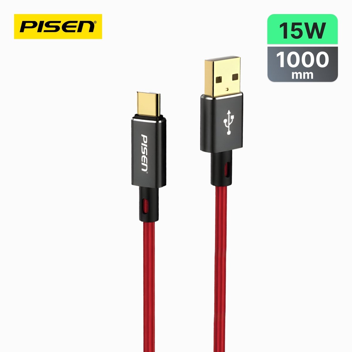 Platinum USB-A to USB-C Cable 1m (15W) PISEN Charging & Sync Cable (AC07-1000) - Pro iPhone Repair