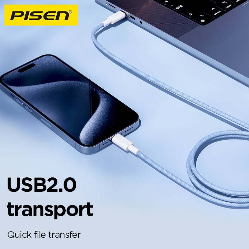PRO USB-C to USB-C Braided Cable (60W) PISEN Fast-Charging & Sync Cable (CC11) - Pro iPhone Repair