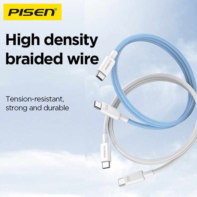 PRO USB-C to USB-C Braided Cable (60W) PISEN Fast-Charging & Sync Cable (CC11) - Pro iPhone Repair