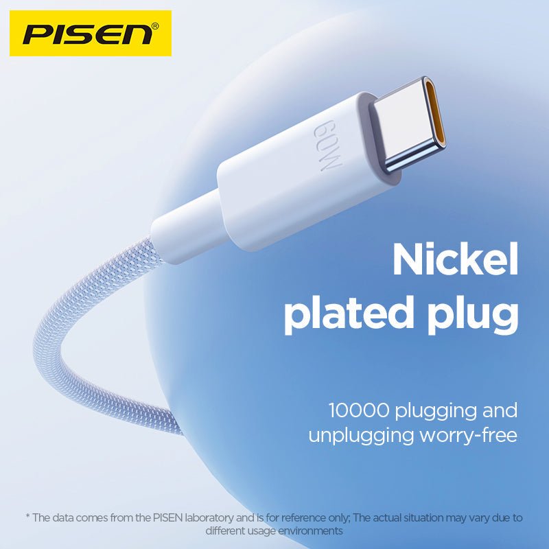 PRO USB-C to USB-C Braided Cable (60W) PISEN Fast-Charging & Sync Cable (CC11) - Pro iPhone Repair