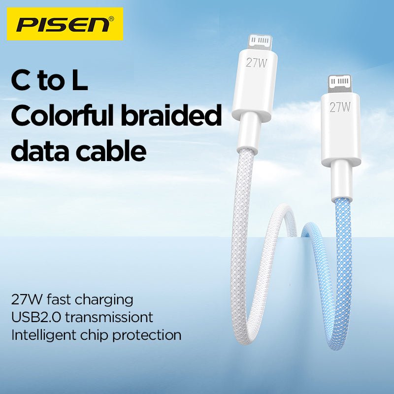 QUICK USB-C to Lightning Braided Cable (27W) PISEN PD Fast-Charging iPhone Cable (CL-PD10) - Pro iPhone Repair
