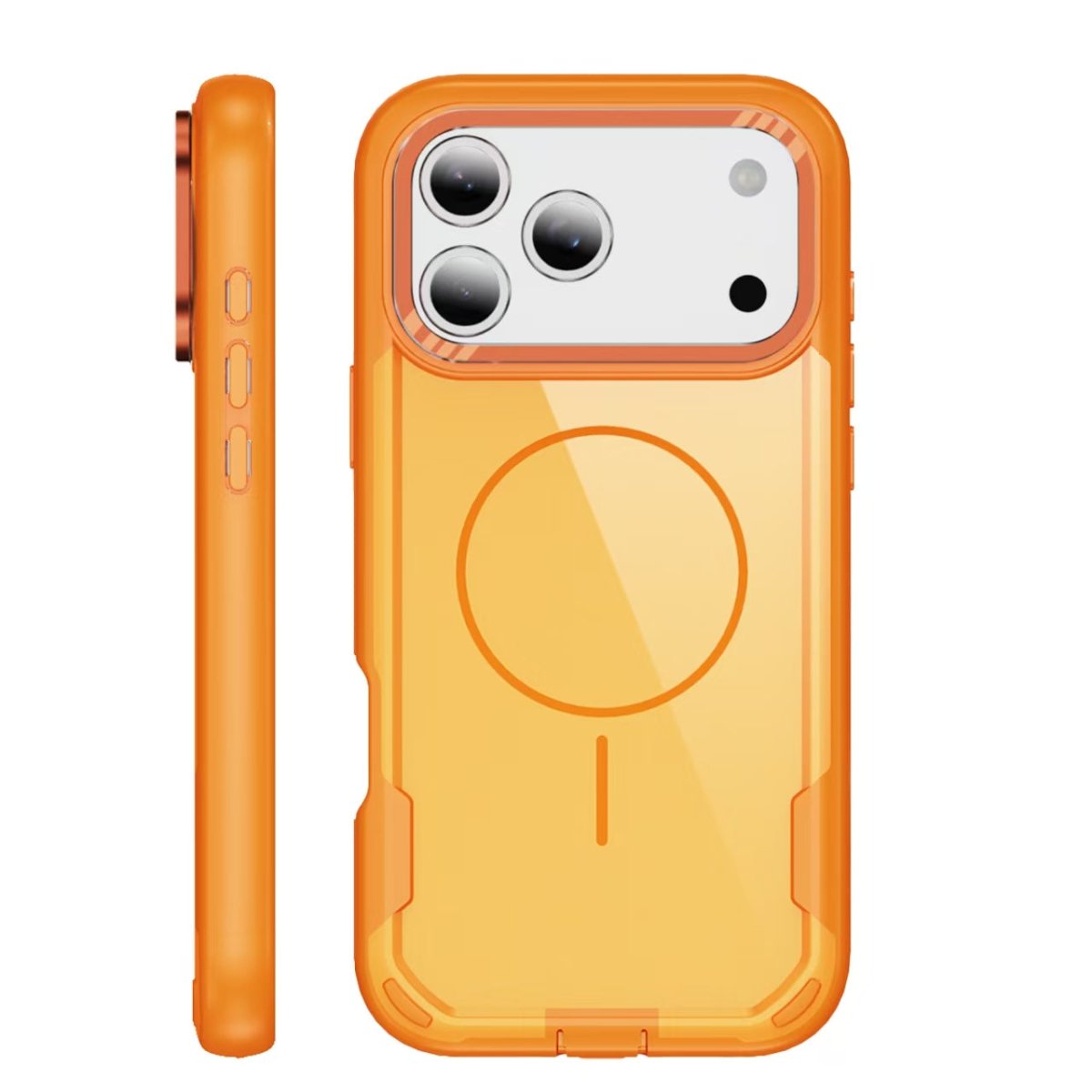 Rugged Clear MagSafe Case with Camera Guard - Orange for iPhone 17 Pro Max / 18 Pro Max Phone Case - Pro iPhone Repair