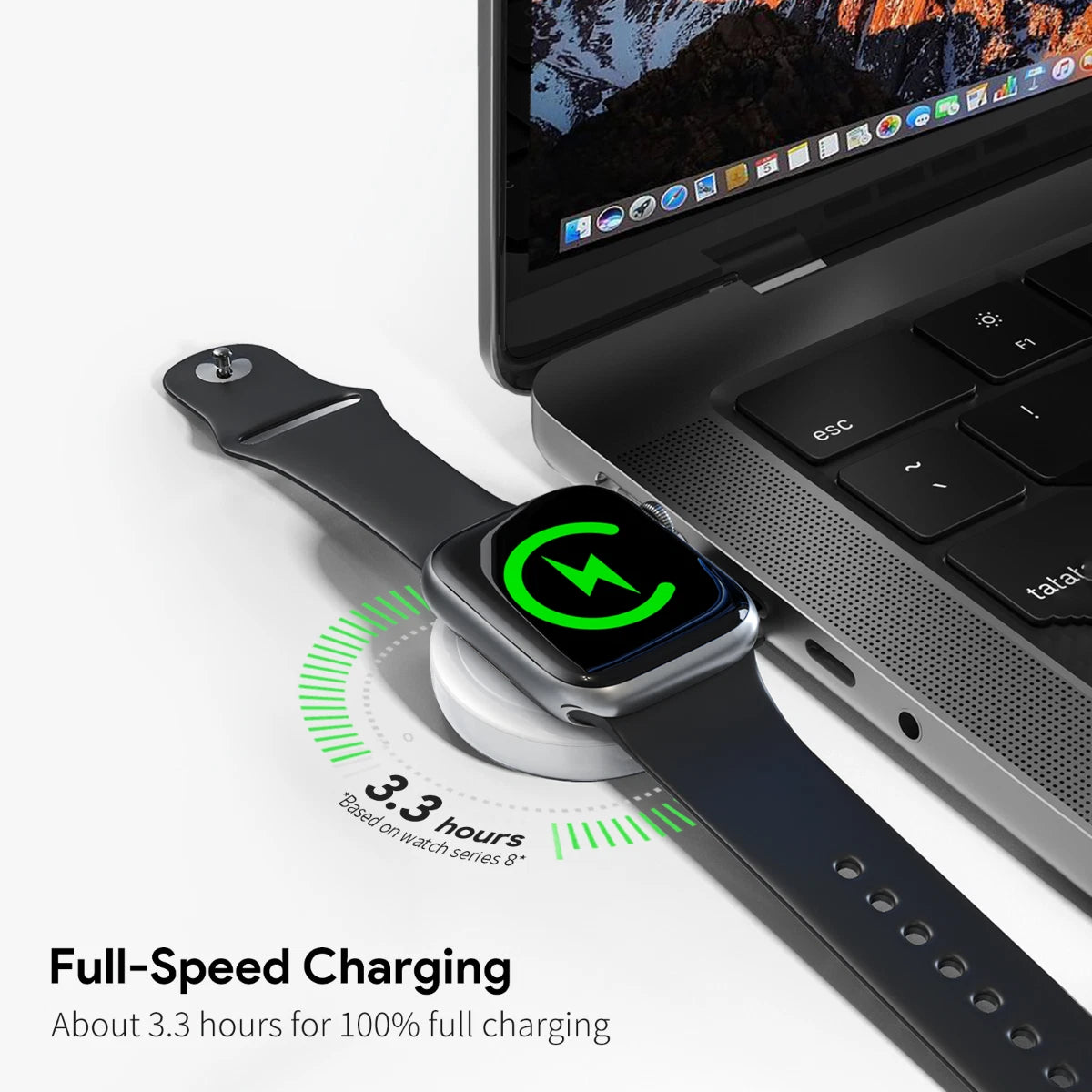 Esoulk Convenient Magnetic Wireless Charger for Smart Watch - WHITE